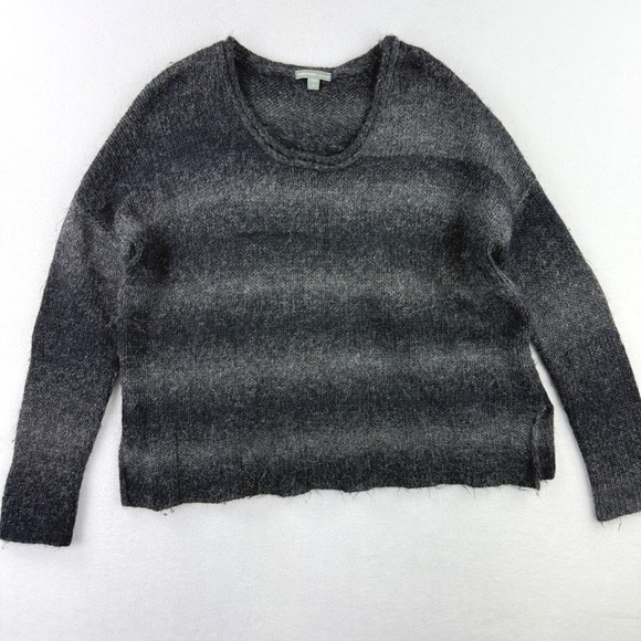James Perse LA Women's Gray Striped Knit Sweater Size L / 3 - Picture 1 of 7